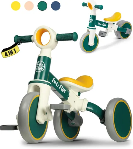Miniatura 9 de LOL-FUN Triciclo para niños de 1 a 3 años, niños y niñas, juguete, bicicleta de equilibrio 4 en 1 para niños de 1 y 2 años, bicicleta para niños