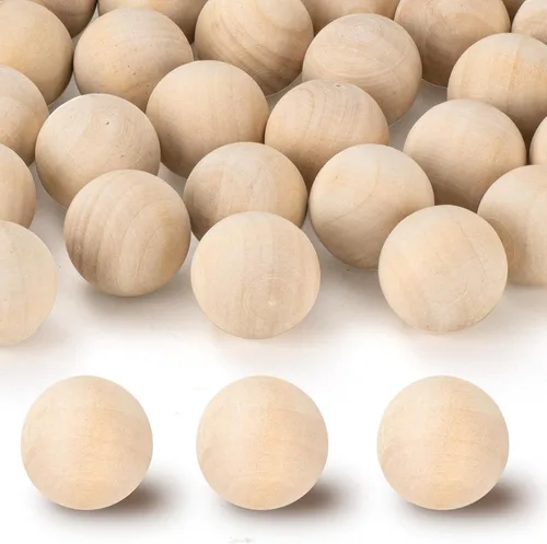 Miniatura 12 de 3 bolas de madera de 75 mm, 4 piezas de bolas de madera redondas sin terminar, bolas de madera naturales grandes de 75 mm para manualidades