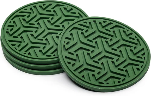Miniatura 5 de Posavasos para protección de mesa, juego de 4 posavasos antideslizantes de goma de silicona para mesa auxiliar, escritorio y más, hechos en Estados