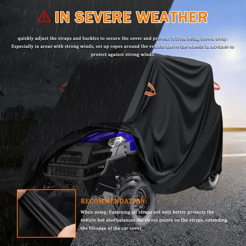 Miniatura 7 de UTV Cover Waterproof Heavy Duty for CFMoto UForce 800 2014-2020, 2-6 Seater All Weather Side by Side Cover Outdoor Storage All-Season Dust Protection