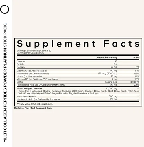 Miniatura 2 de Codeage Multi colágeno y biotina 10,000 mcg + vitamina C, B6 y D3, queratina, ácido hialurónico, niacina, 18 aminoácidos - Suplemento de paquetes