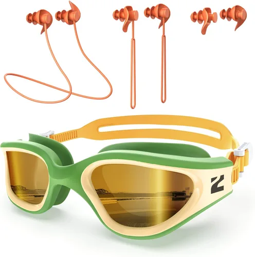 Miniatura 10 de ZIONOR G1 Lite - Gafas de natación polarizadas con 3 pares de tapones para los oídos, gafas de natación con protección UV antivaho para adultos, A3