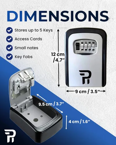 Miniatura 4 de Rudy Run - Caja para llaves con clave para exteriores, con montaje en pared para ocultar las llaves de la casa, caja de seguridad impermeable
