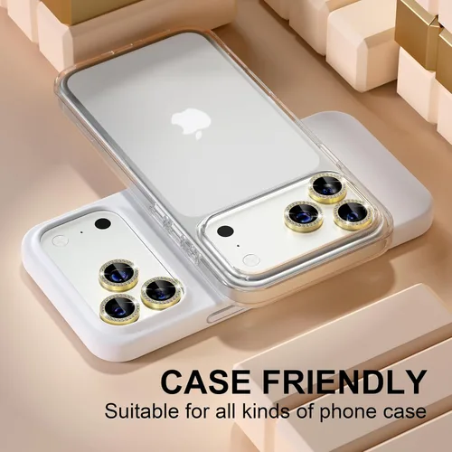 Miniatura 5 de Misea Compatible con iPhone 17 Pro/iPhone 17 Pro Max Protector de Lente de Cámara Brillante, Vidrio Templado 9H Cubierta de Cámara Protector
