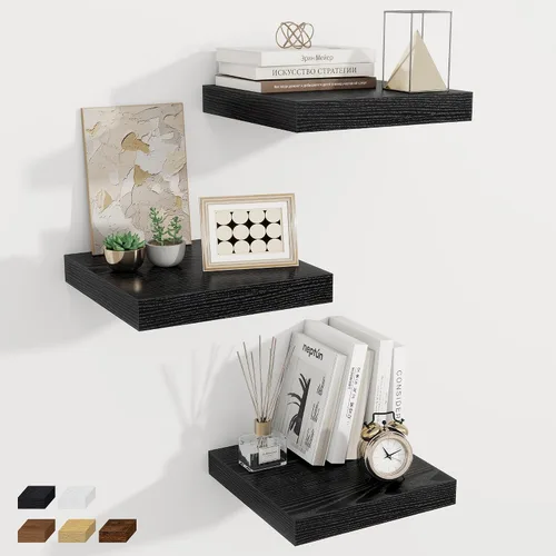 Miniatura 31 de Fun Memories Estantes flotantes de 12 pulgadas de profundidad, estantes de pared de madera de 16 x 12 pulgadas, estante de almacenamiento rústico