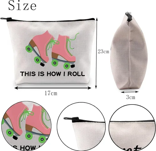 Miniatura 5 de POFULL Bolsa de maquillaje para amantes del patinaje sobre ruedas, así es como me rollo bolsa de cosméticos Bolsa patinadora