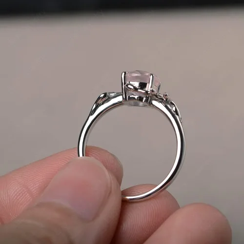 Miniatura 4 de LUO Anillo redondo de plata de ley 925 con piedra preciosa de 0.276 in para mujer