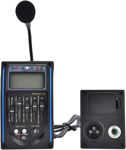 Miniatura 7 de Alomejor Preamplificador de guitarra acústica, ecualizador de 5 bandas con sintonizador digital LCD, preamplificador de estudio para músicos