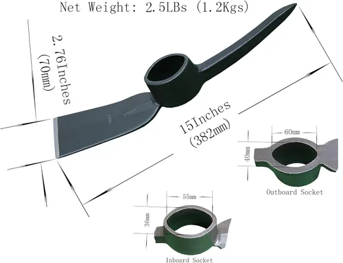 Miniatura 2 de Púa de mattock forjada resistente, cabeza de pico poderosa, azada Mattock Pick 2.5LB