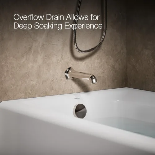 Miniatura 5 de KOHLER 505-0 Mendota - Bañera de hierro fundido de 60 x 32 pulgadas con drenaje izquierdo, bañera con delantal integral y soporte lumbar