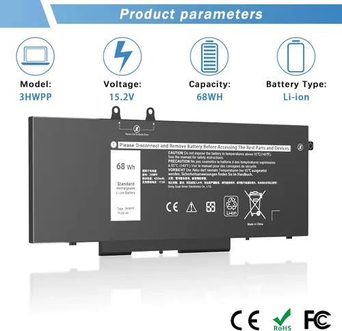 Miniatura 4 de 3HWPP Batería para laptop compatible con Dell Latitude 5410 5510 5501 5401 5411 5511 Precision 3541 3551 Inspiron 7706 2 en 1, 17 7500 7506 2 en 1