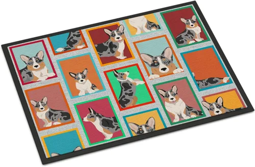 Miniatura 161 de Caroline's Treasures MLM1149MAT - Felpudo rojo Border Collie de 18 x 27 pulgadas, para interiores y exteriores, para entrada, antideslizante, Border