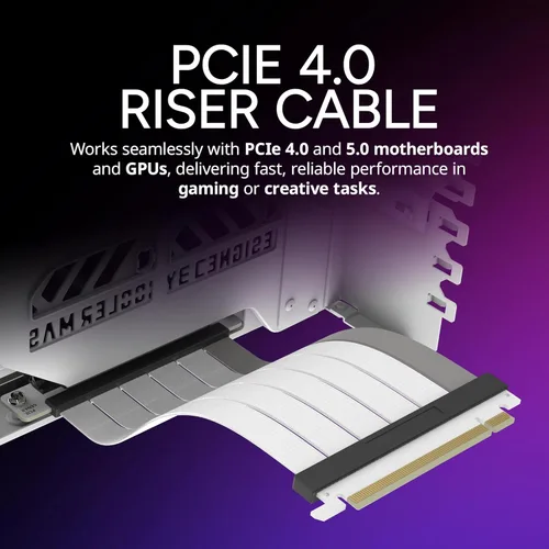 Miniatura 2 de Cooler Master Kit Vertical para Soporte de Tarjeta GPU V3 Blanco, para Placas Madre PCIe 4.0 5.0, GPUs RTX 5090 RX 9070 XT, Carcasa de ABS, 165mm