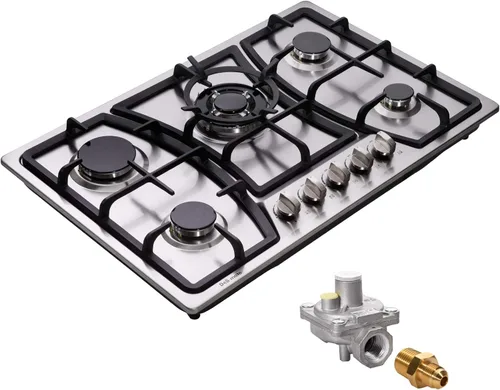 Placa de cocina de gas de 30 pulgadas GLP/NG convertible de gas de acero inoxidable Cocina de gas incorporada DM527-SA03Z Estufa de gas
