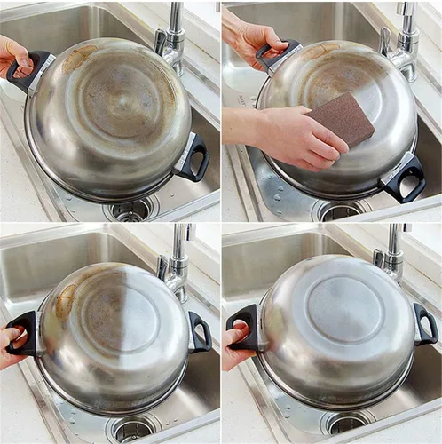 Miniatura 3 de 6 esponjas de esmeril cepillo Nano Carborundum esponja para eliminar óxido, limpieza de baño, suministros de cocina, descalcificación Clean Rub Pot
