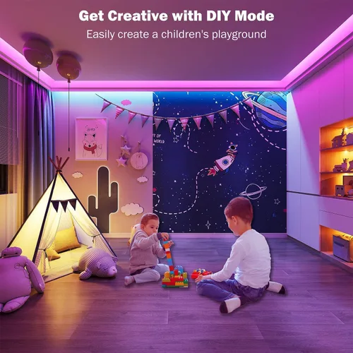 Miniatura 5 de Leeleberd - Tira de luces LED de 32.8 pies, con aplicación inteligente, sincronización de música, cambio de color, tiras de luz LED RGB