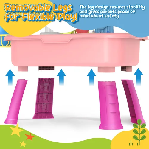 Miniatura 6 de Fregadero de Juego de 21" de Alto con Agua Corriente, Juguete de Fregadero de Cocina 4 en 1 para Niños con Grifo Eléctrico, Mini Mesa de Agua