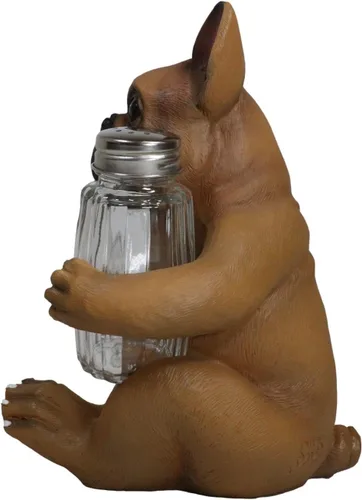Miniatura 4 de Ebros Gift Adorable cervatillo francés Bulldog cachorro perro abrazando especias sal y pimienta juego de figuritas soporte de cocina decoración