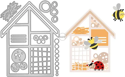 Miniatura 4 de DzIxY Casas Troqueles de corte de metal para kit de fabricación de tarjetas, troquelados de papel en relieve, plantillas de máquina de álbumes