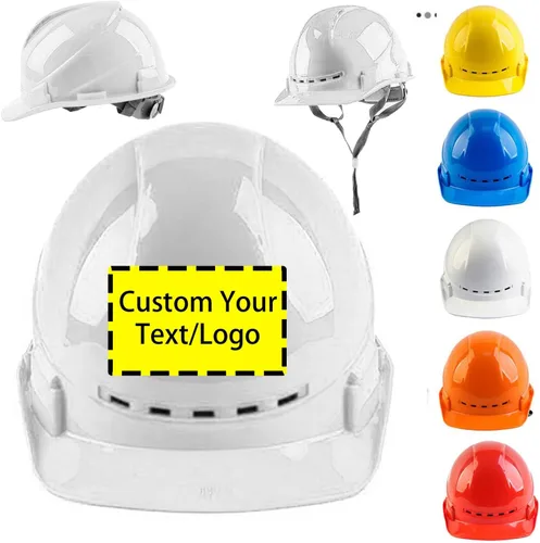Miniatura 14 de Sombreros duros personalizados al por mayor con logotipo, certificado OSHA/ANSI, ala completa ventilada (trinquete de 4 puntos) para pedidos a