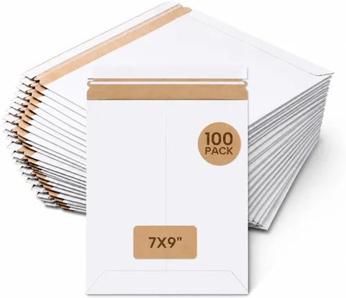 Miniatura 13 de BOX USA Sobres rígidos de 6 x 8 pulgadas (paquete de 100 unidades), sobres de cartón para fotos, tarjetas de intercambio, impresiones pequeñas, se