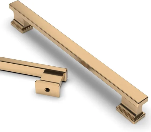 Miniatura 12 de Asidrama - Paquete de 6 manijas de gabinete de cocina color latón cepillado de 3.75 pulgadas (96mm), tiradores para gabinete, accesorios