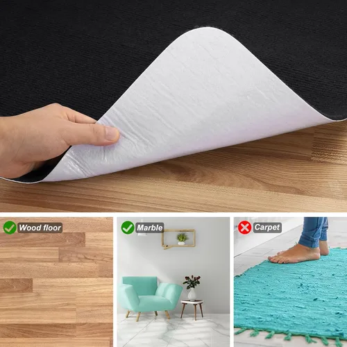 Miniatura 3 de PATIKIL Tapete para silla de oficina de 55 x 35 pulgadas, tapete de escritorio multiusos para sillas rodantes para suelos de madera dura (negro)