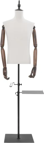 Miniatura 22 de Maniquí masculino con forma de cuerpo de maniquí, 27.5 a 51 pulgadas de altura ajustable de media longitud, modelo de ropa para exhibición