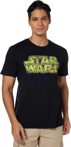 STAR WARS Camiseta clásica vintage con logotipo simple para hombre, Azul Patchwork