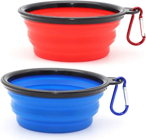 Miniatura 28 de Tazón para Perros Cuencos Plegables para Mascotas, Paquete de 2 Cuencos Plegables de Agua para Perros para Gatos y Perros, Plato Portátil de Verde +