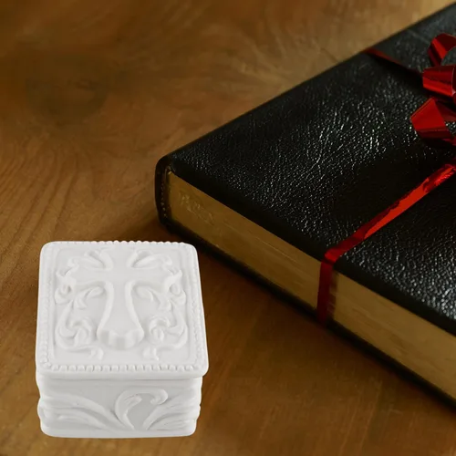 Miniatura 5 de Autom Joyero con cruz de porcelana blanca (rectángulo)