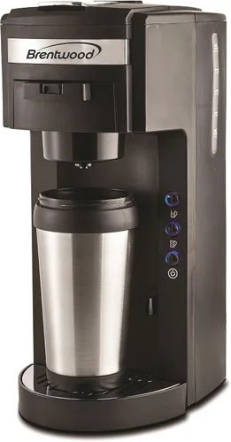Brentwood TS-114 Cafetera con taza de viaje, K-Cup Single Serve, Negro