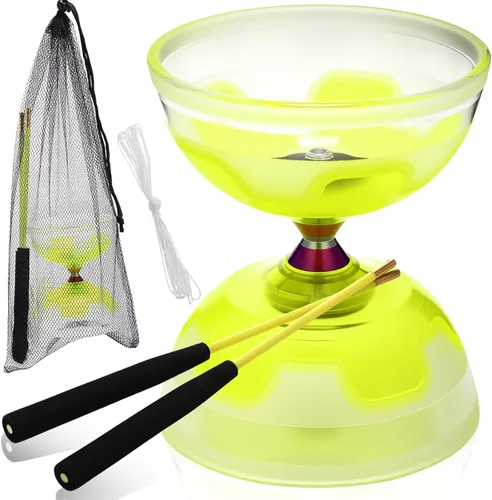 Miniatura 13 de Simgoing El juego de diábolo chino Yoyo incluye colorido yoyo chino con 2 palos de diábolo, 1 cuerda y 1 bolsa de red para diversión