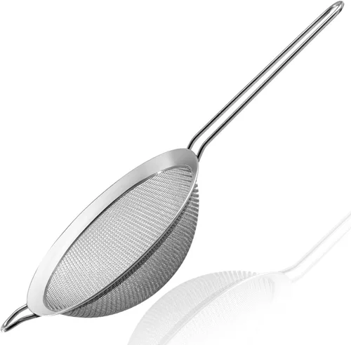 Miniatura 9 de Anaeat Coladores de malla fina – Colador de acero inoxidable de alta calidad, con malla duradera y mango resistente, excelente para tamizar