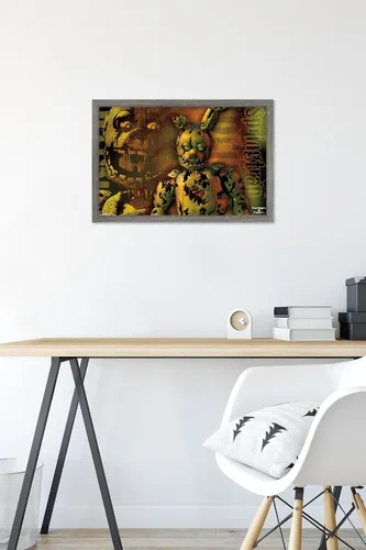 Miniatura 6 de Trends International Five Nights at Freddy's - Póster de pared Springtrap, 14.725 x 22.375 pulgadas, versión con marco de madera tipo granero
