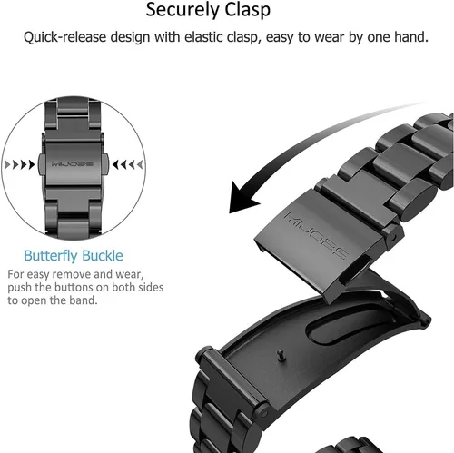 Miniatura 5 de Mi Band 6 Mi Band 5 Correa para Xiaomi Mi Band 4 3, Correa de reloj de acero inoxidable Pulsera de repuesto de metal para Mi Smart Band 6
