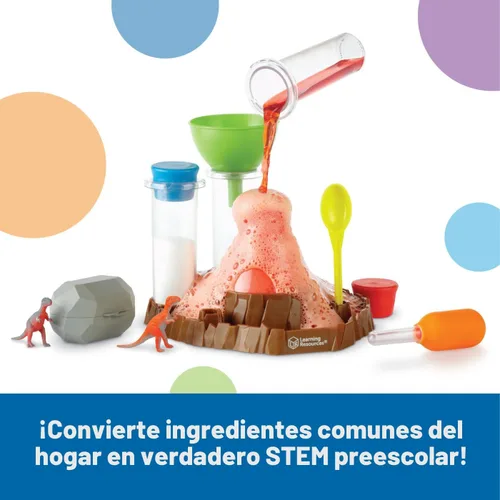 Miniatura 3 de Learning Resources Fizzy Volcano - 13 Piezas, Edades 4+, Kits de Laboratorio Científico para Preescolar, Experimentos de Juguetes STEM para Niños