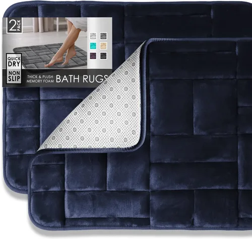 Miniatura 60 de Clara Clark - Tapete para baño, de espuma viscoelástica, terciopelo y felpa ultra suave, antideslizante, lavable a máquina y de secado rápido, de 17