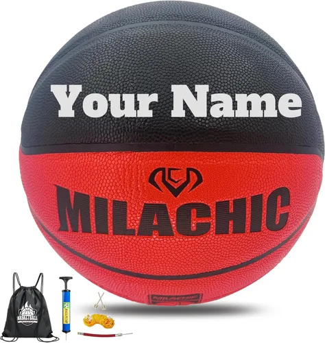 Miniatura 11 de Balones de baloncesto personalizados para interiores y exteriores, regalo de baloncesto de cuero compuesto con nombre, texto, logotipo