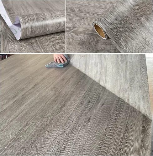Miniatura 5 de TAOGIFT Papel tapiz autoadhesivo de madera, color jatoba oscuro, impermeable, extraíble, para armarios de cocina, muebles, armarios, estantes, mesa