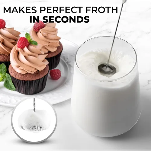 Miniatura 56 de Zulay Milk Boss Espumador de leche potente manual, hace espuma para latte, batidor para mezclar bebidas, café, miniespumador para capuchino, frappé