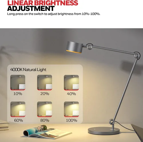Miniatura 5 de Honeywell Lámpara LED de escritorio, 01A Sunturalux luz de escritorio para oficina en casa, 4000 K regulable para el cuidado de los ojos, lámpara