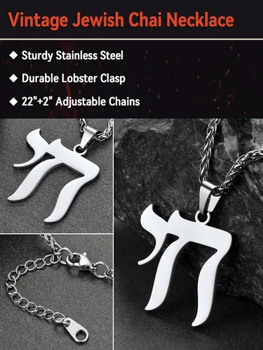 Miniatura 5 de FaithHeart Collar con colgante de estrella de David para hombres y mujeres, collar con colgante de estrella judía en acero inoxidable, amuleto