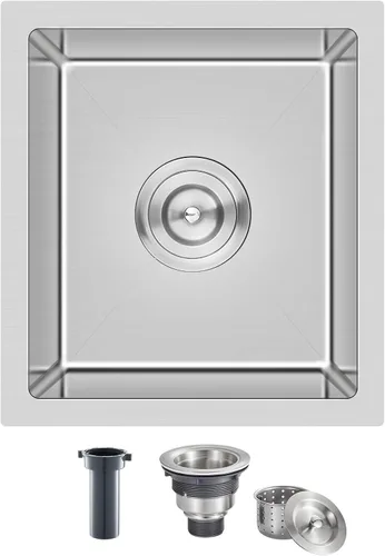 Miniatura 13 de Fregadero de cocina de 23 x 18 x 9 pulgadas, fregadero de cocina hecho a mano de acero inoxidable 304, radio ajustado R10, fregadero de cocina