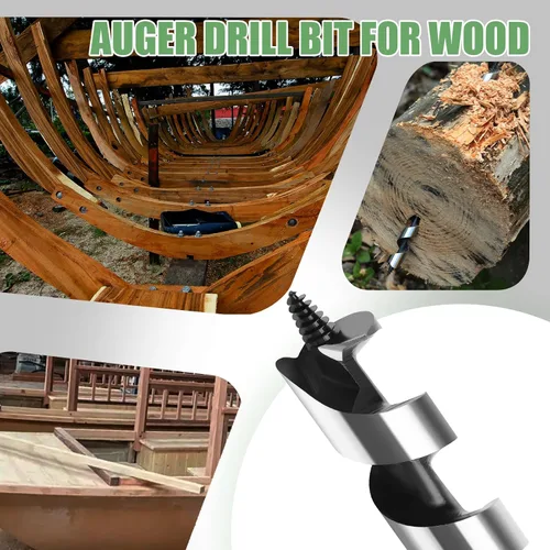 Miniatura 5 de Broca helicoidal de 0.94 x 11.8 pulgadas para madera, broca helicoidal con vástago hexagonal para madera blanda, madera dura, plástico