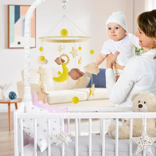 Miniatura 7 de Móvil de cuna para niños y niñas, móvil de cuna bohemio, móvil para cuna, hecho a mano, para habitación de niños, decoración de guardería