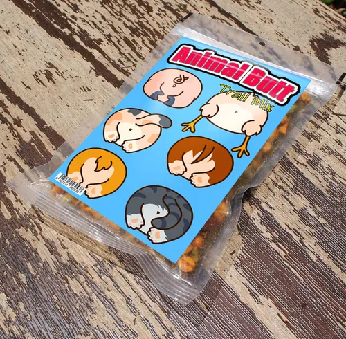 Miniatura 7 de Animal Butt Trail Mix - Divertida mezcla de aperitivos para niños y adultos - Ideas de regalo para amantes de los animales - Pollo para perros