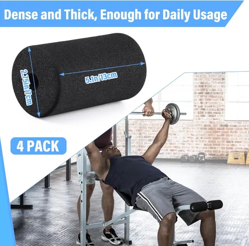 Miniatura 3 de Deekin 4 rodillos de espuma para pies, cubierta de tubo amortiguador para máquina de ejercicio, equipo de gimnasio en casa, almohadillas de repuesto