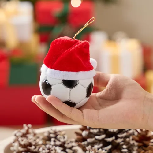 Miniatura 6 de Joiedomi Adorno pequeño de cristal de fútbol de Navidad, adornos de bola deportiva, mini decoración de fútbol soplado para colgar del árbol