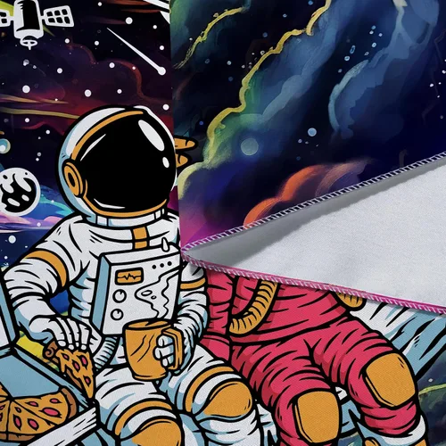 Miniatura 7 de Sanzugh Divertido tapiz alienígena de astronauta espacial para hombres y chicos, genial universo trippy planeta, tapices artísticos para colgar